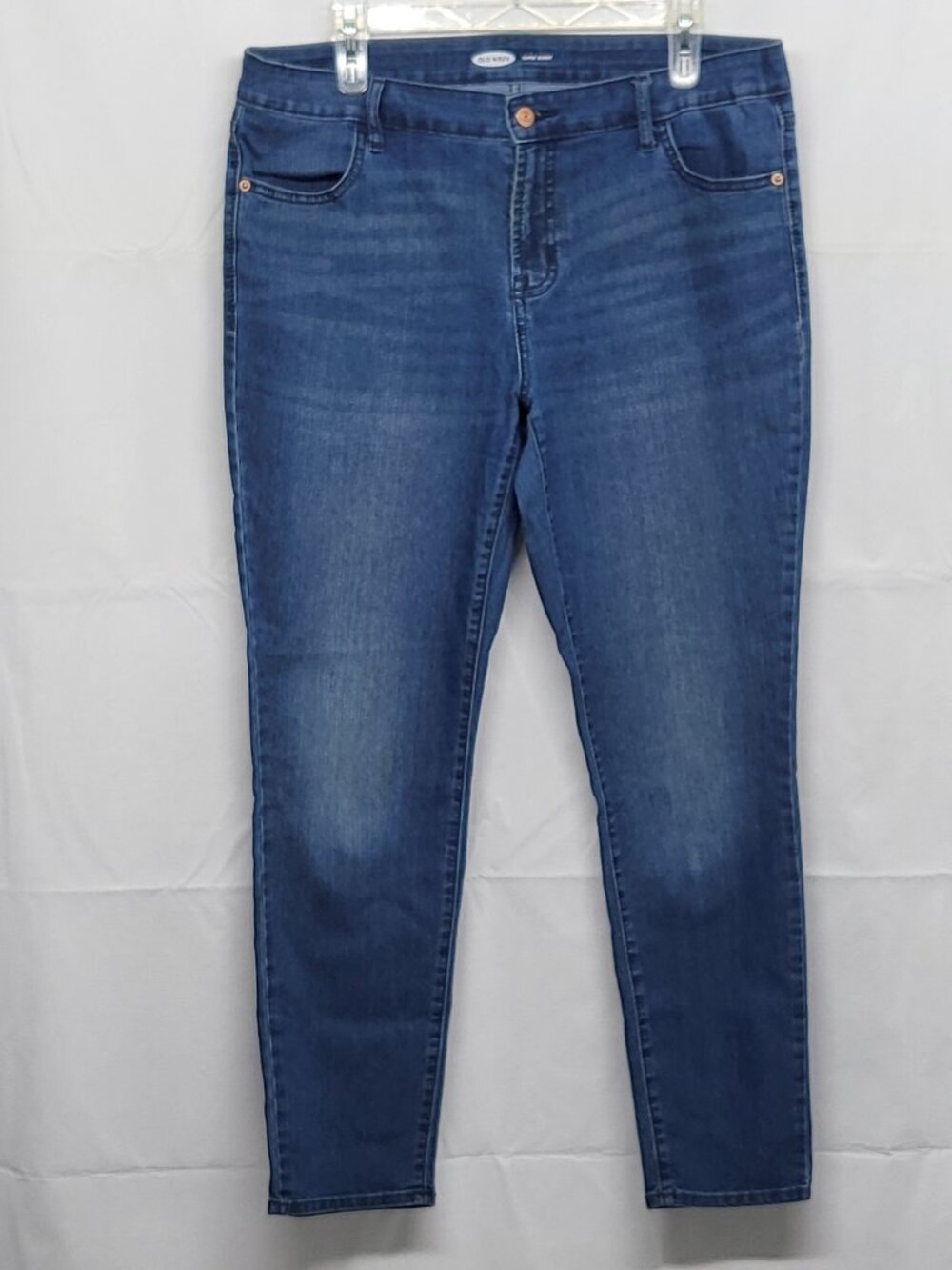 Old Navy Womens Jeans Super Skinny Size 14 Strech Blue Denim Pants 36 X 28.5